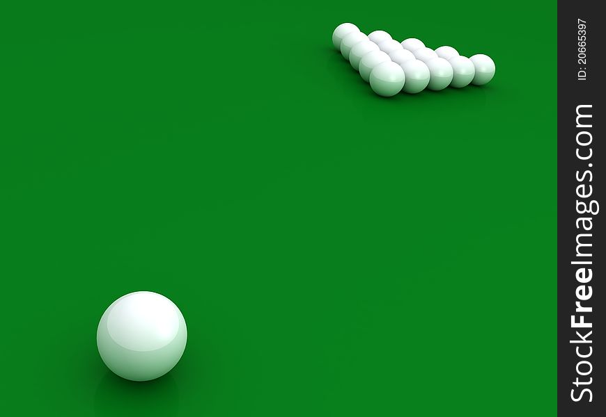 Billiard Balls On A Green Table