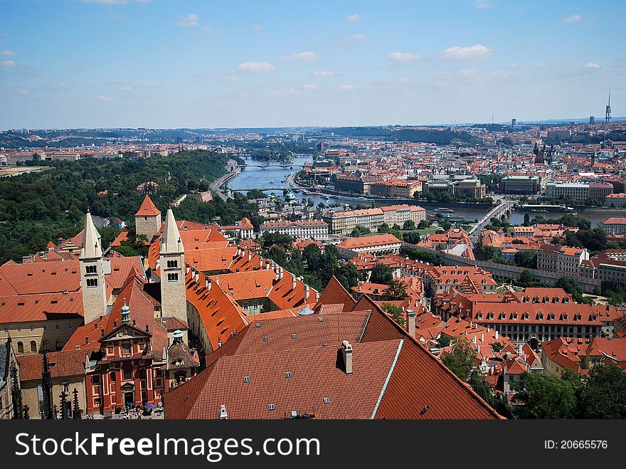 View of Prague city in Czech republic. View of Prague city in Czech republic