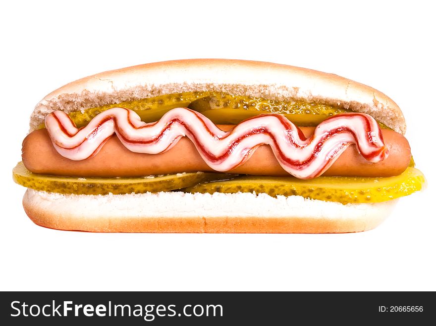 A Hotdog isolated on white background