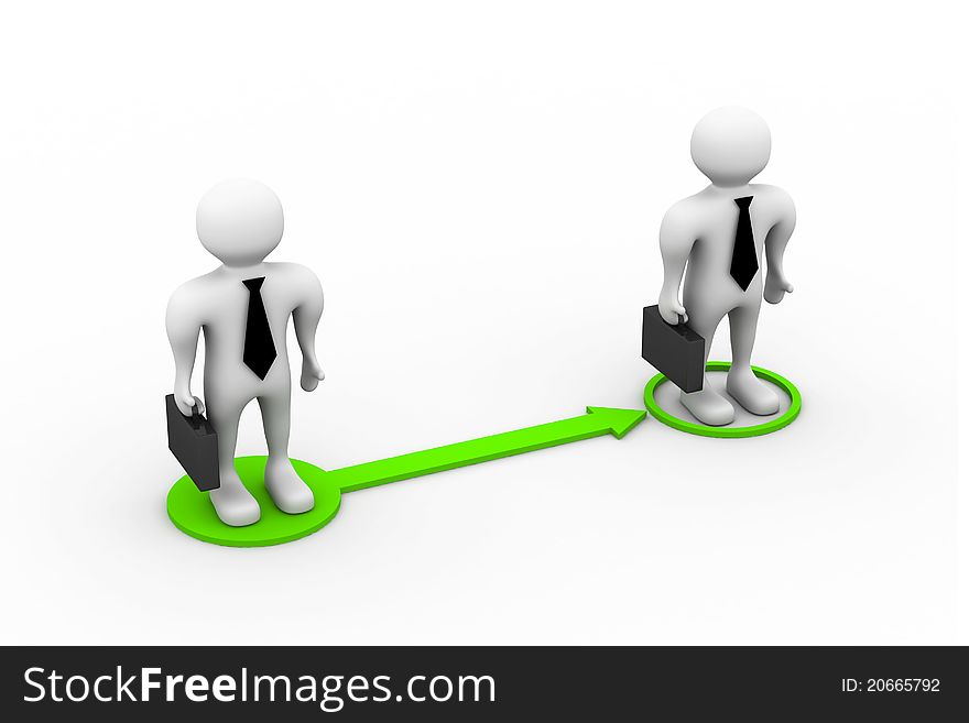 3d illustration of Business Interaction in white background
