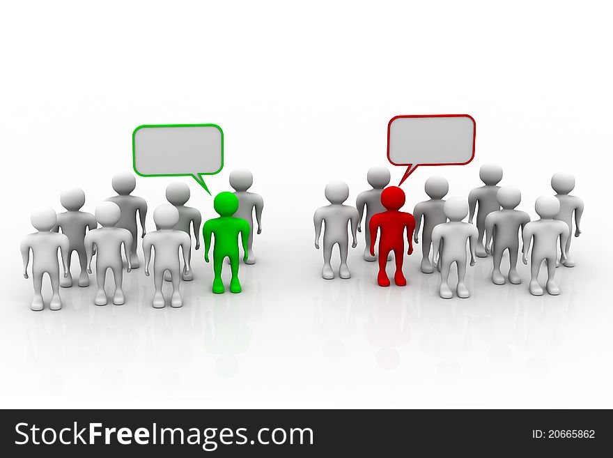 Social networking people with speech bubbles