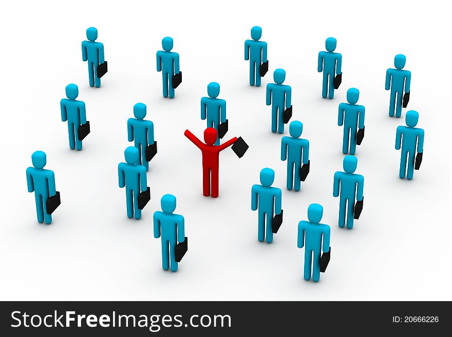 3d illustration of Business people in white background