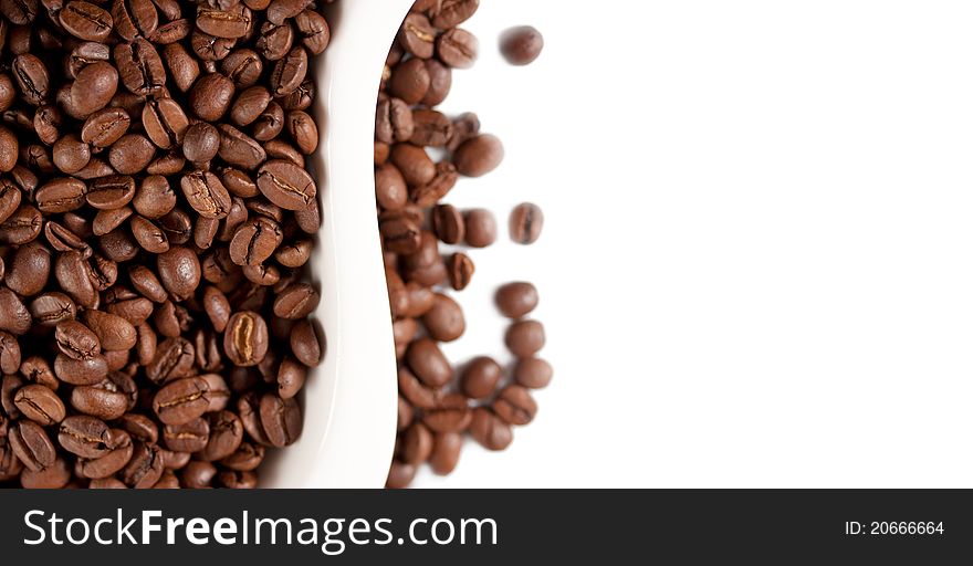 Frame from coffee beans isolated