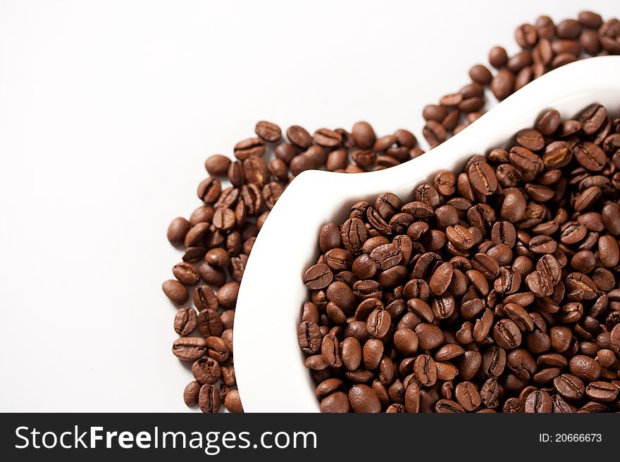 Frame from coffee beans isolated