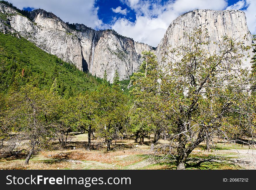 Yosemite Falls in Yosemite National Park, California. Yosemite Falls in Yosemite National Park, California