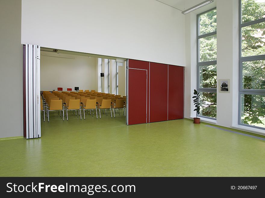 Contemporary office boardroom with brightly colored furniture. Contemporary office boardroom with brightly colored furniture