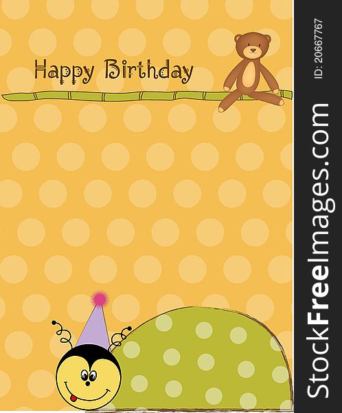 Happy birthday card with ladybug