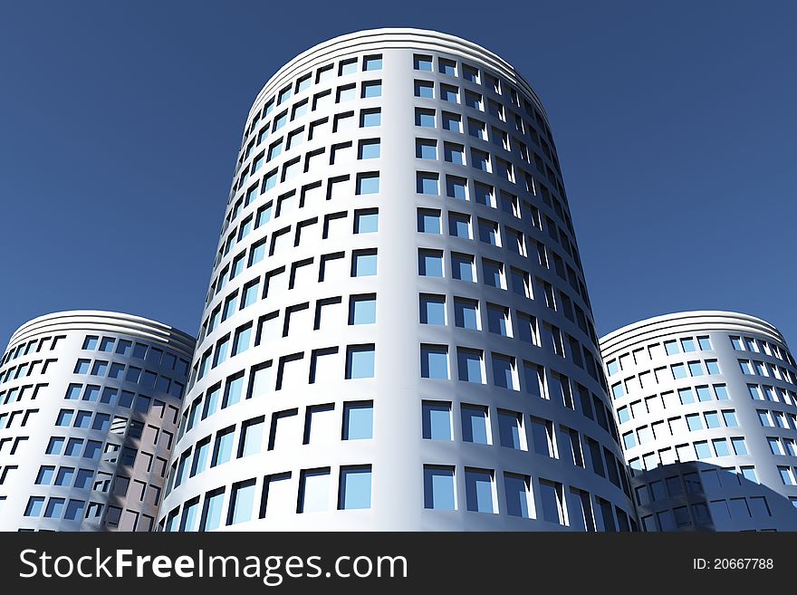 Moderns buildings with blue sky clouds