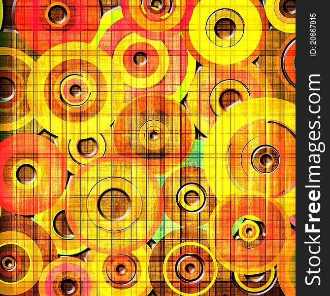 Grunge background with colorful circles