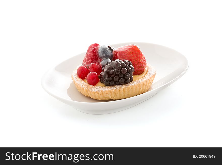 Pastry With Berries On White Background