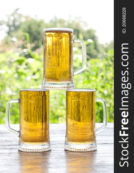 Three mug of beer