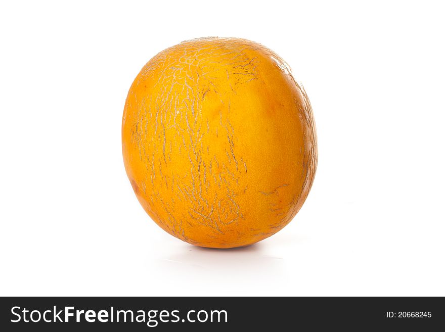 Ripe melon  on a white background