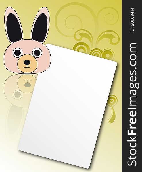 Illustration of sheet with rabbit. Illustration of sheet with rabbit