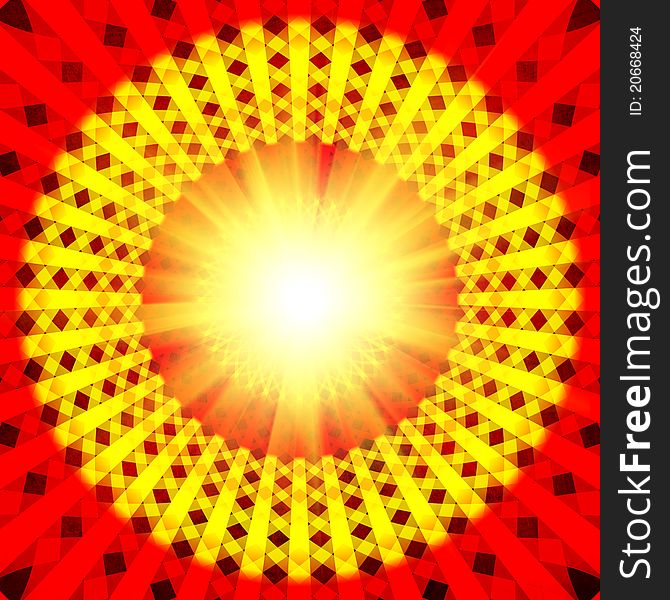 Abstract red spirutal sun background