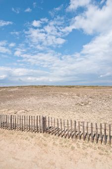 Dunes Landscape With Fence - Quiberon Royalty Free Stock Images Dunes Landscape With Fence - Quiberon Royalty Free Stock Images