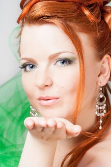 Portrait With An Air Kiss Royalty Free Stock Images Portrait With An Air Kiss Royalty Free Stock Images