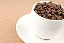 Close Coffee Cup Filled With Coffee Beans Stock Image Close Coffee Cup Filled With Coffee Beans Stock Image