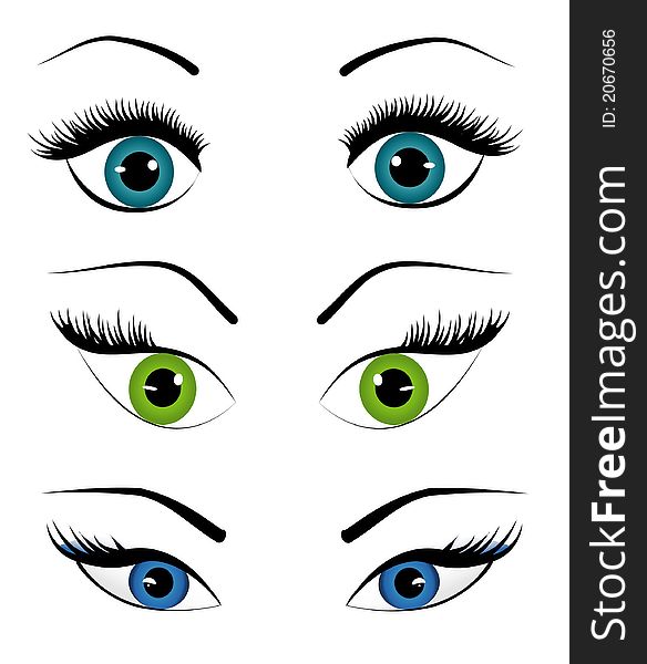 Beautifull Woman eyes collection,illustration