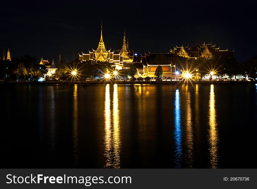 Royal Place At Night In Thailand