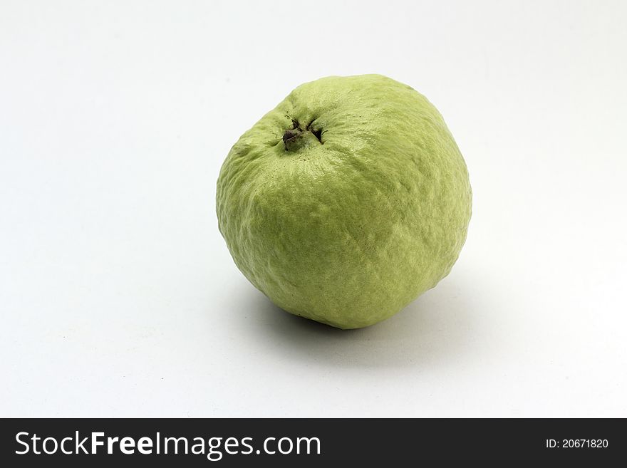 Green Guava on white background