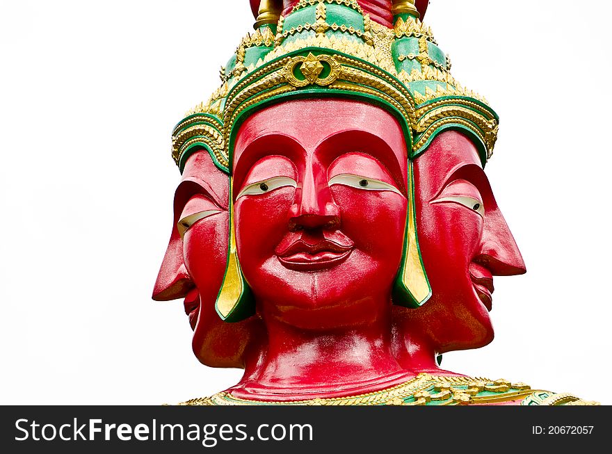 Red Brahma Face Of Budha Image