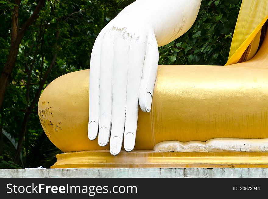 White hand of buddha image, Thailand. White hand of buddha image, Thailand