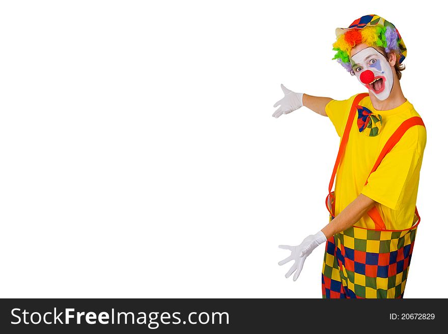 Colorful Clown isolated on whtie background