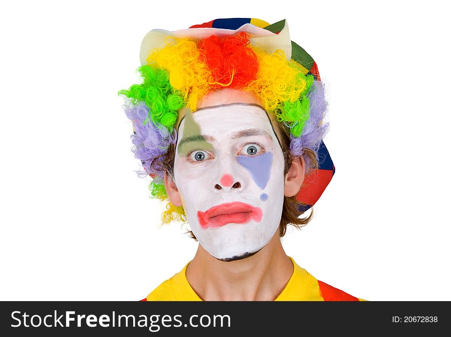 Colorful Clown isolated on whtie background