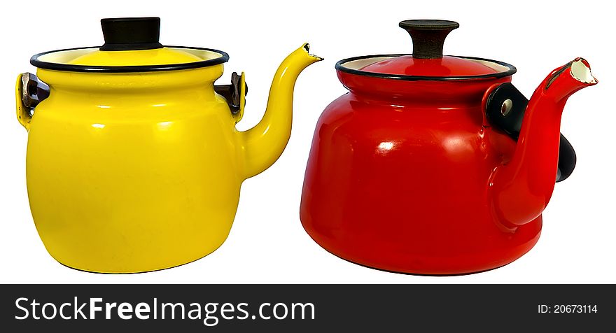 Red & yellow coffee pot