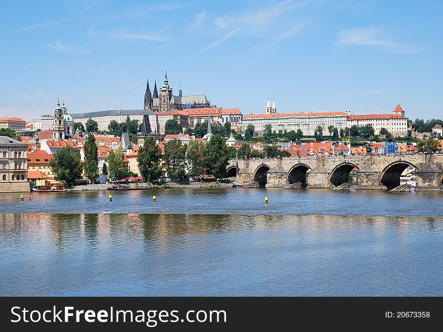 The Vltava river of Prague
