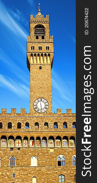 The tower on the Piazza della Signoria. Florence, Italy