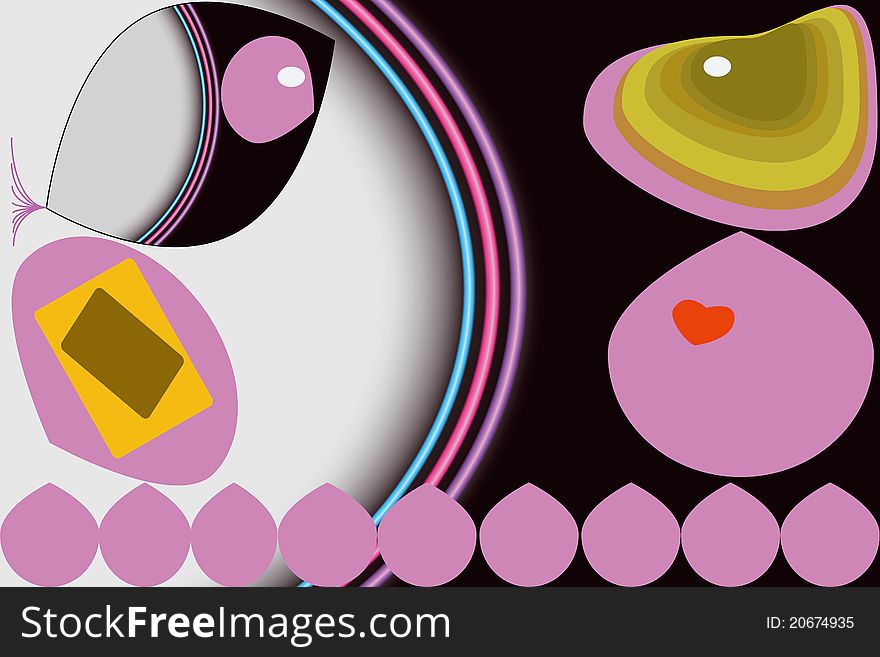 Love at first sight with abstract color shapes. Love at first sight with abstract color shapes