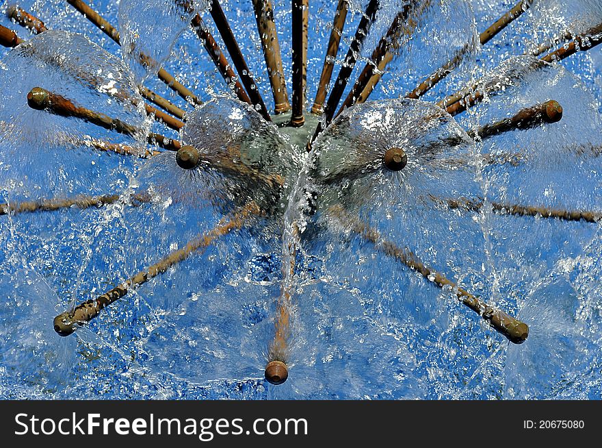 Closeup Of A Water Fountain With Abstract Water Pattern. Closeup Of A Water Fountain With Abstract Water Pattern