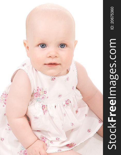 Sweet baby girl. Isolated over white background. Sweet baby girl. Isolated over white background