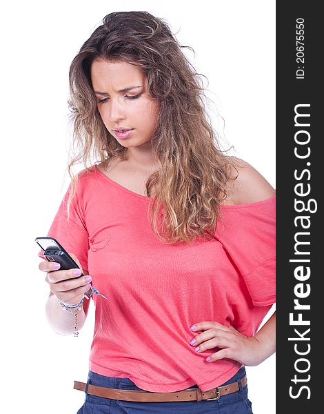 Woman Holding A Cell Phone