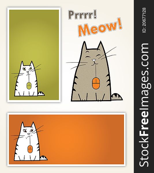 A Set of stationary with images of a cute cat. A Set of stationary with images of a cute cat.