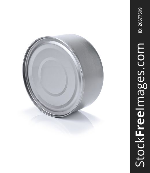 A single tin can isolated on white.