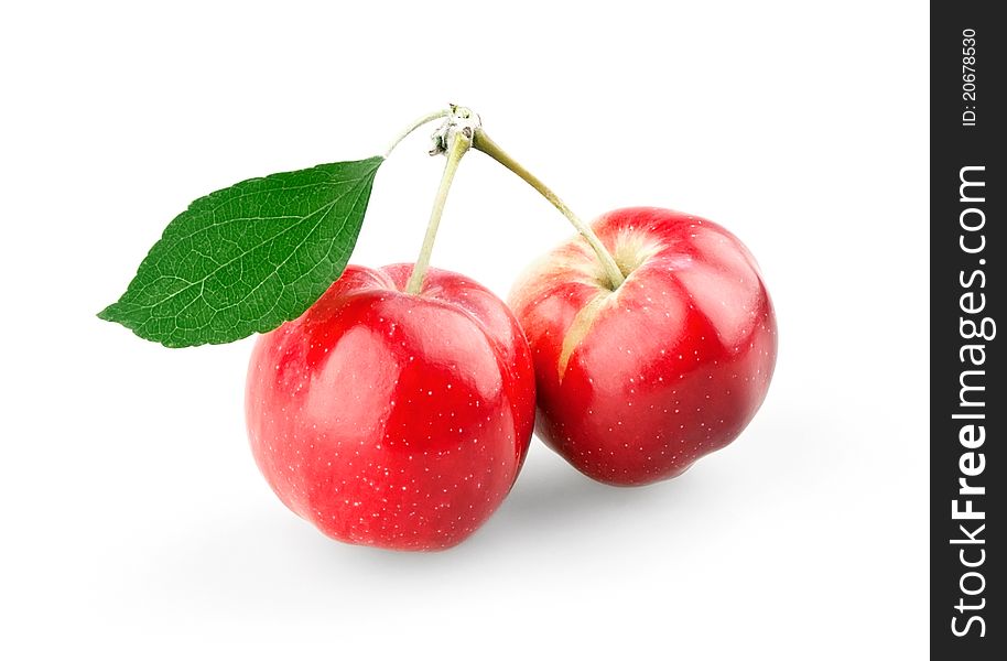 Sweet mini apples on white background