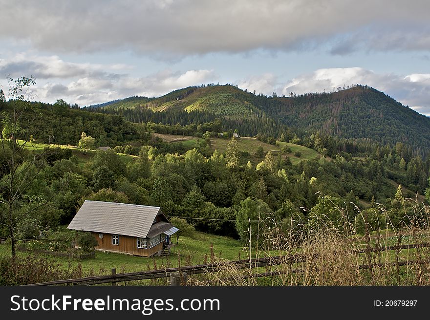 Mountains of Carpathians, Ukrain. a legendary mountain of Makivka is a staff of Ukrainian partisan. Mountains of Carpathians, Ukrain. a legendary mountain of Makivka is a staff of Ukrainian partisan