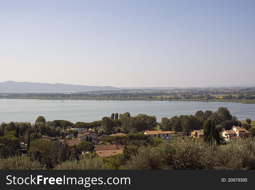 Umbria Landscape, italy. view of trasimeno lake, near cortona. Umbria Landscape, italy. view of trasimeno lake, near cortona