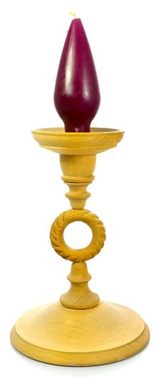 Wooden Candlestick Stock Photo