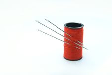 Three Needles In The Thread Royalty Free Stock Image Three Needles In The Thread Royalty Free Stock Image