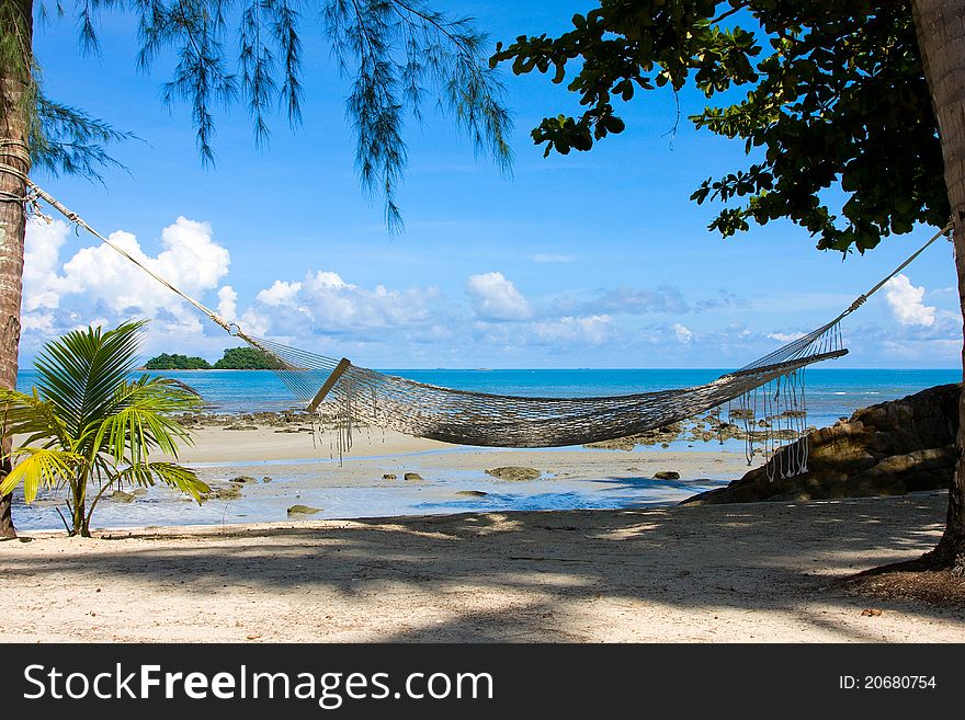 Relaxation on beautiful tropical beach