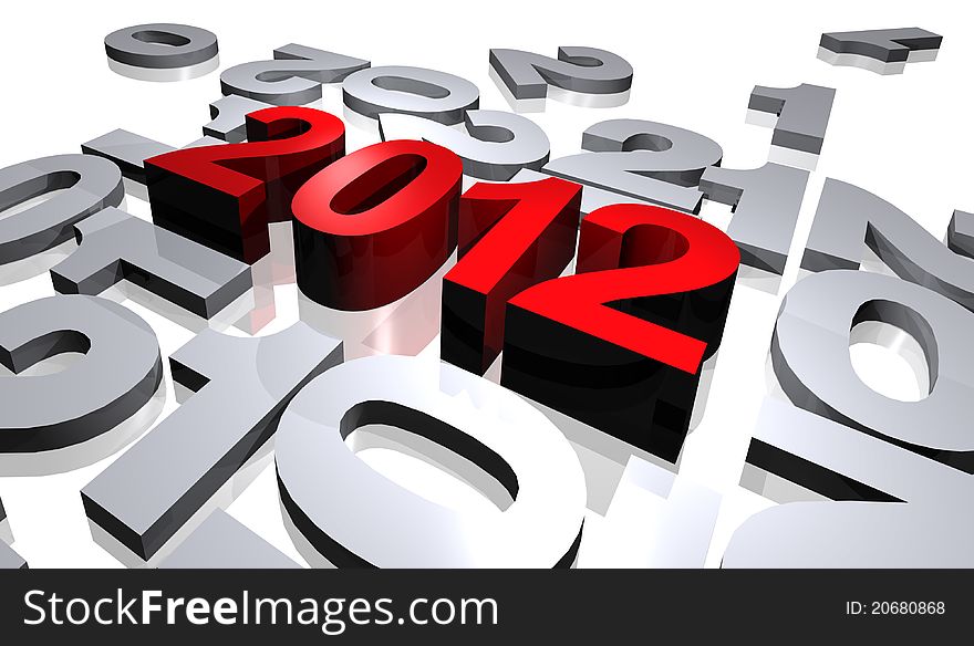 Illustration of numbers of new year 2012 of surrounded red color of numbers in gray color. Illustration of numbers of new year 2012 of surrounded red color of numbers in gray color