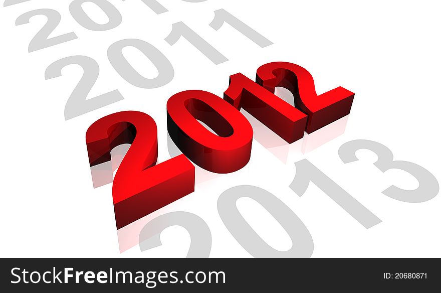 Illustration of numbers of new year 2012 in red color. Illustration of numbers of new year 2012 in red color