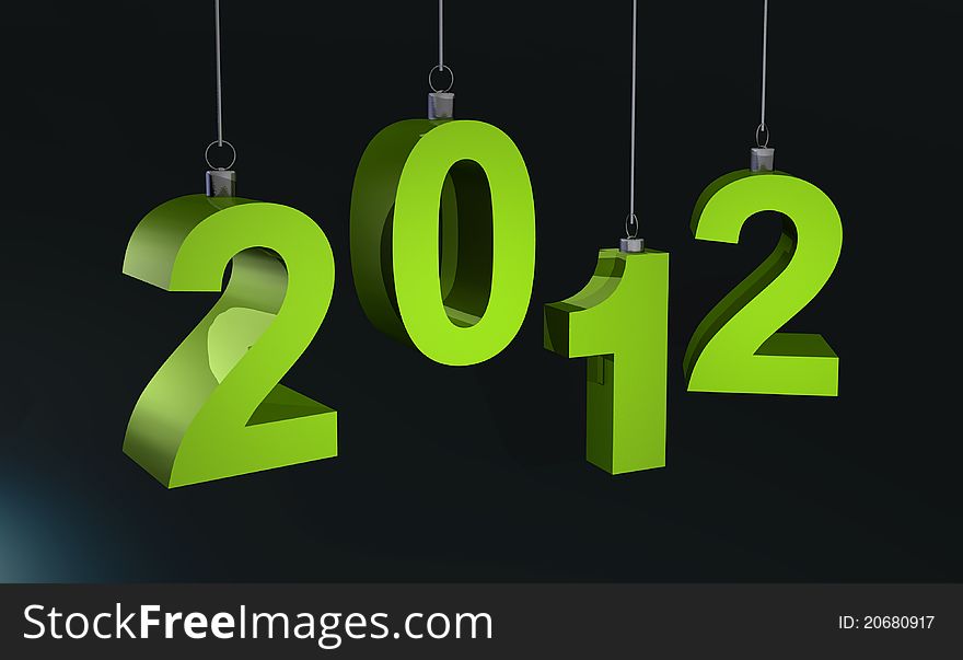 Illustration of numbers of new year 2012 in green color. Illustration of numbers of new year 2012 in green color