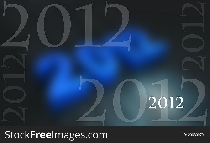 Illustration of postcard of new year 2012. Illustration of postcard of new year 2012