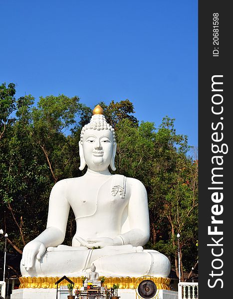 White Buddha at northern  thailand