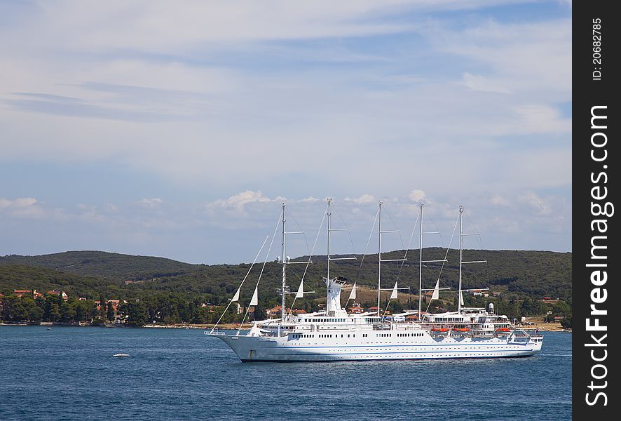 Big sailship in the harbour