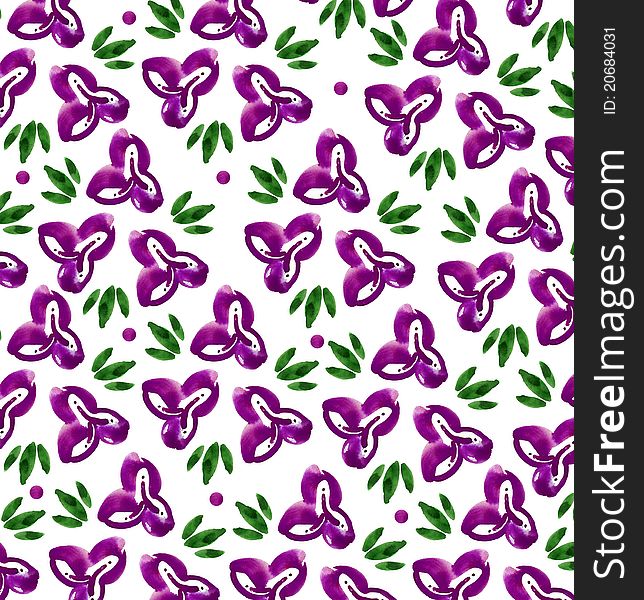 Pattern With Violets Flowers